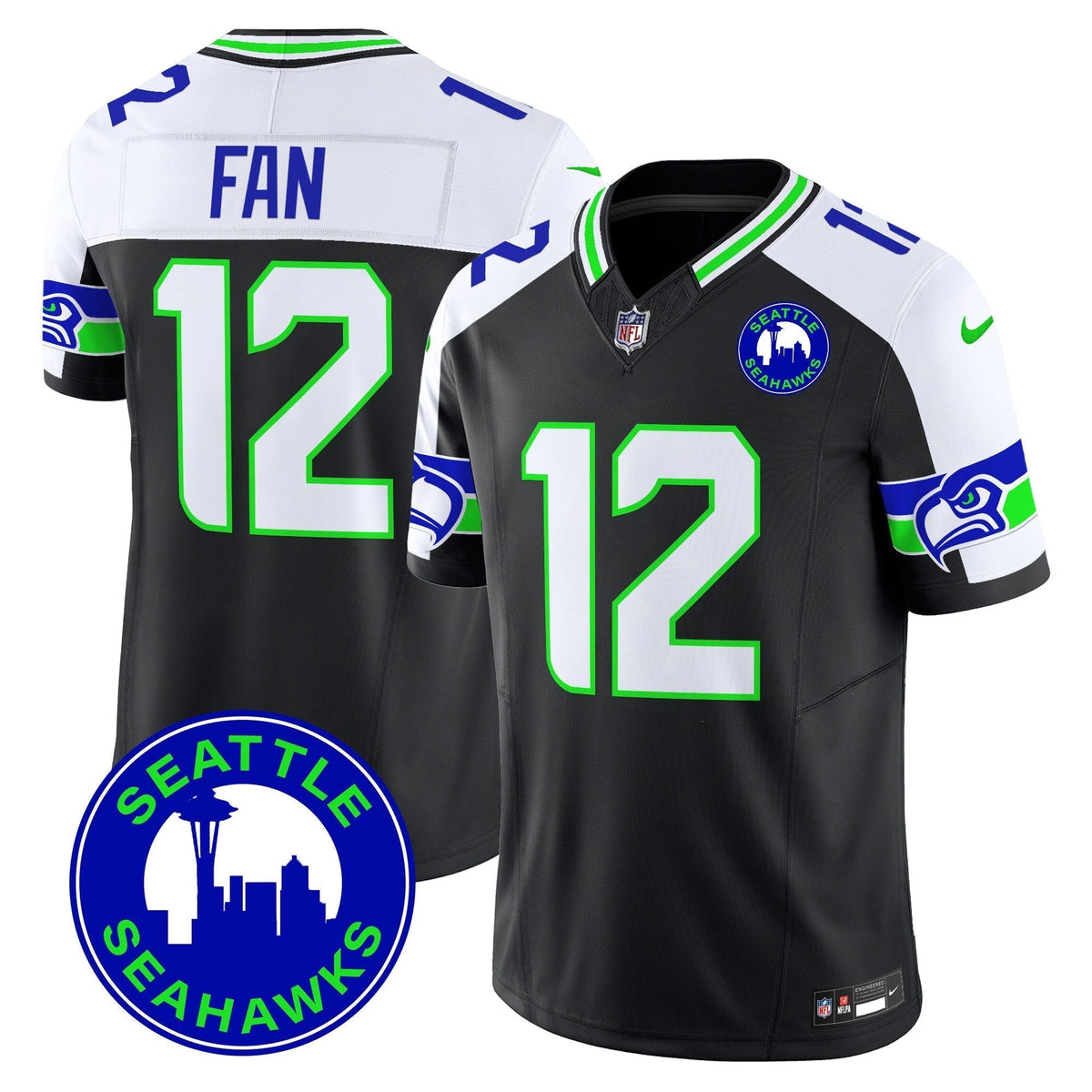 Men's Seahawks 2024 Seattle City Patch Vapor Limited Jersey - All Stitched