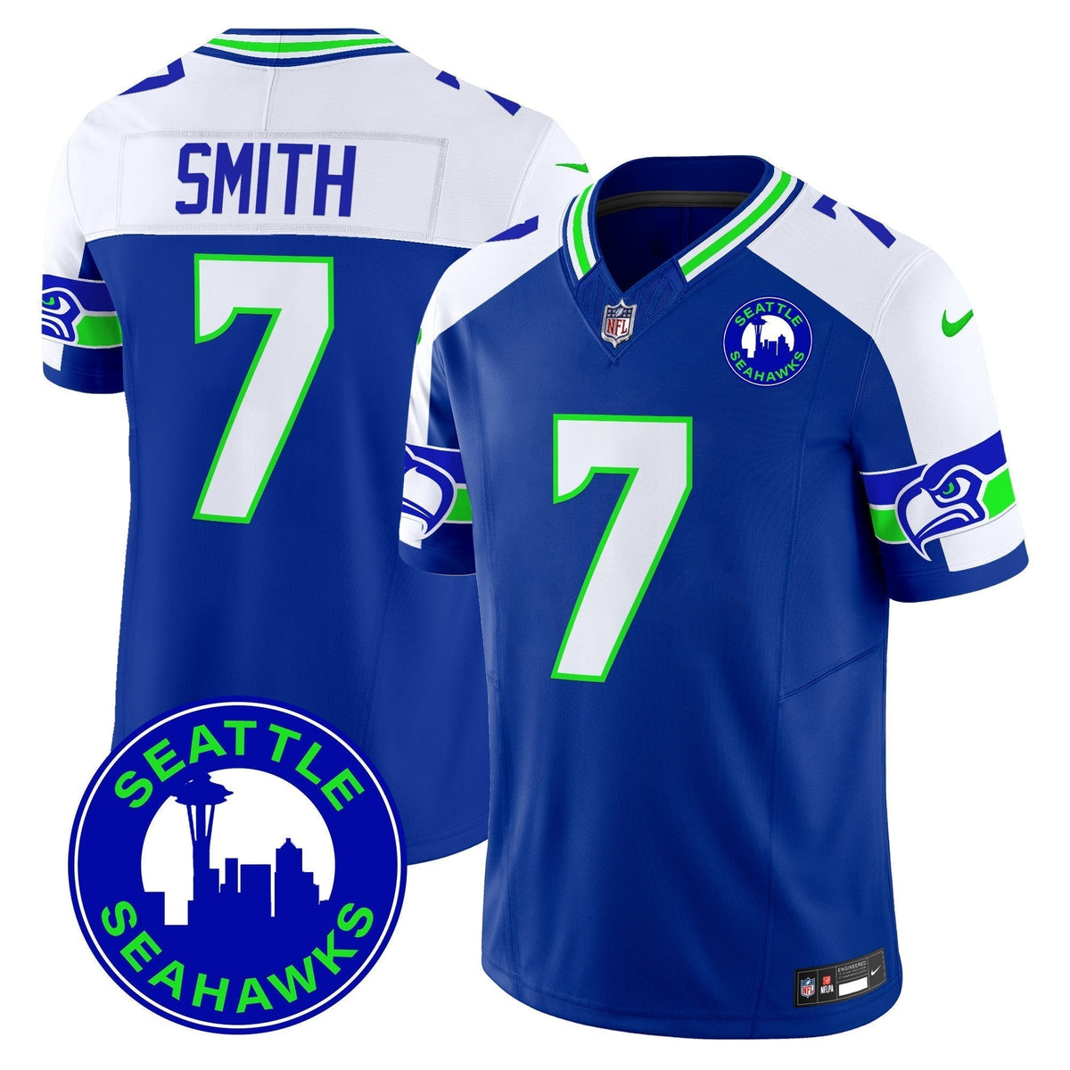 Men's Seahawks 2024 Seattle City Patch Vapor Limited Jersey - All Stitched
