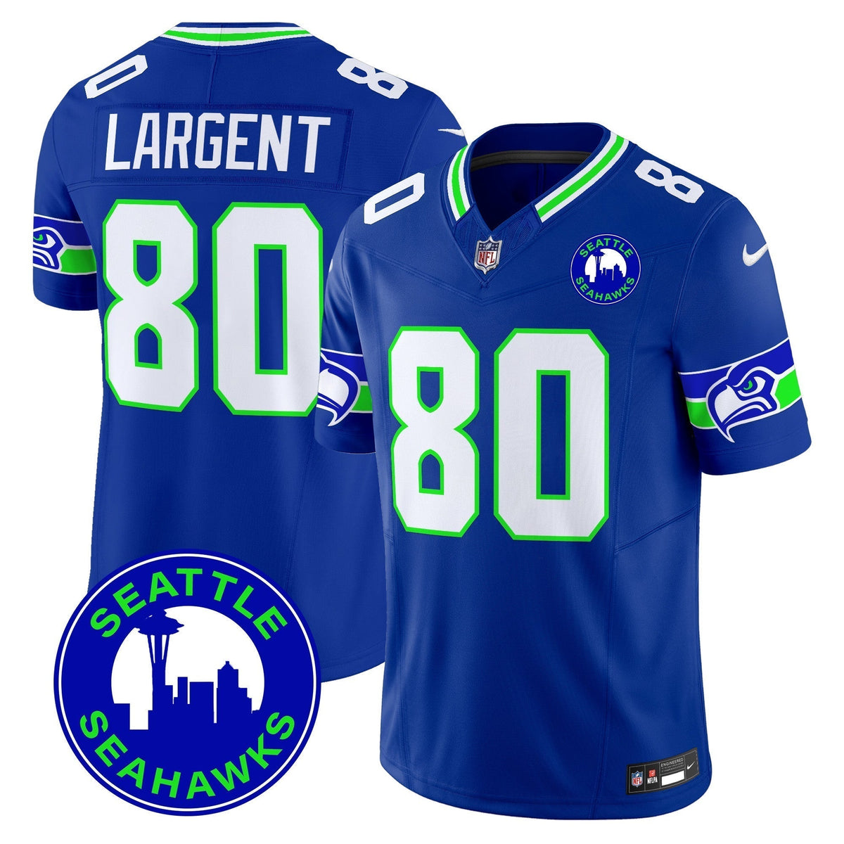 Men's Seahawks 2024 Seattle City Patch Vapor Limited Jersey - All Stitched
