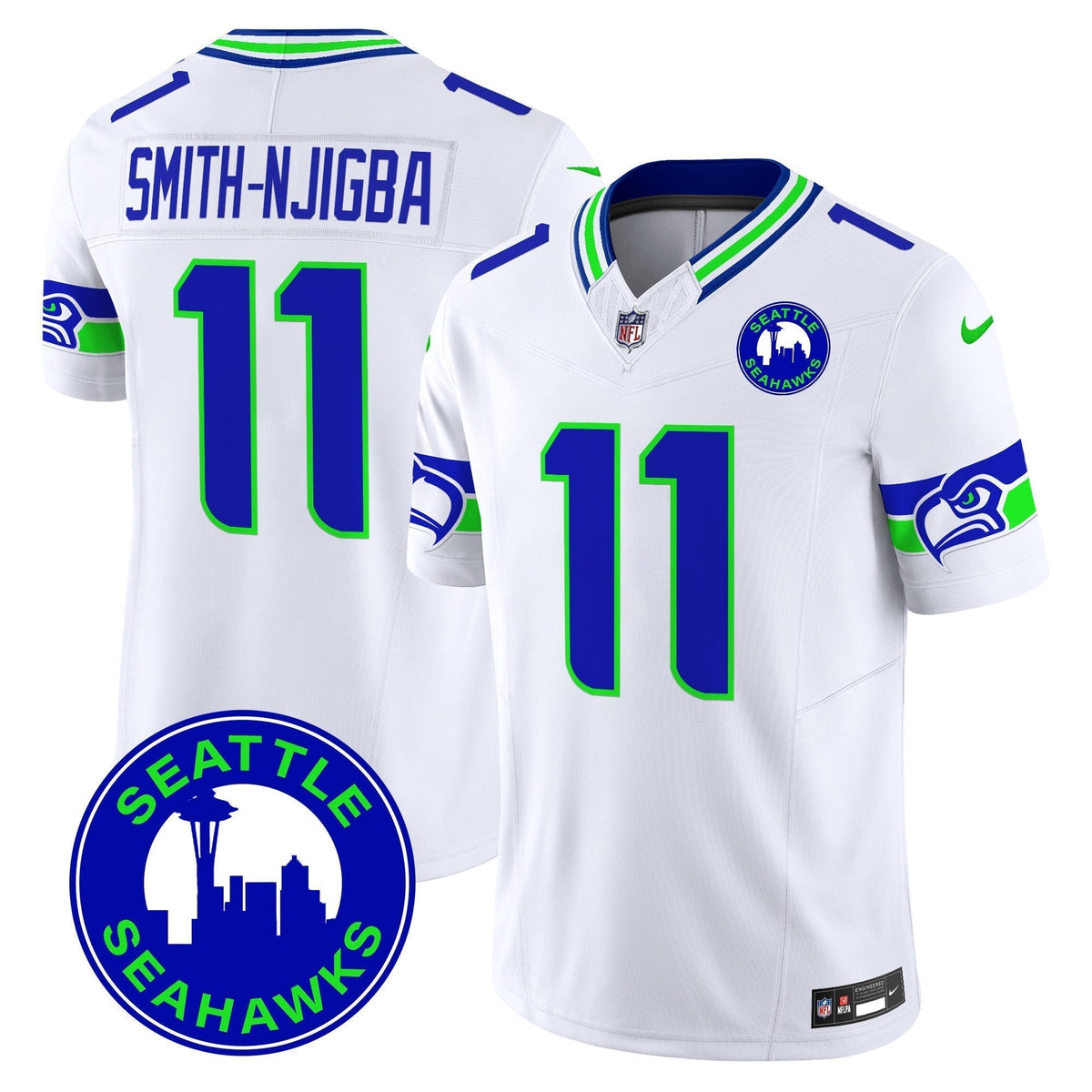 Men's Seahawks 2024 Seattle City Patch Vapor Limited Jersey - All Stitched