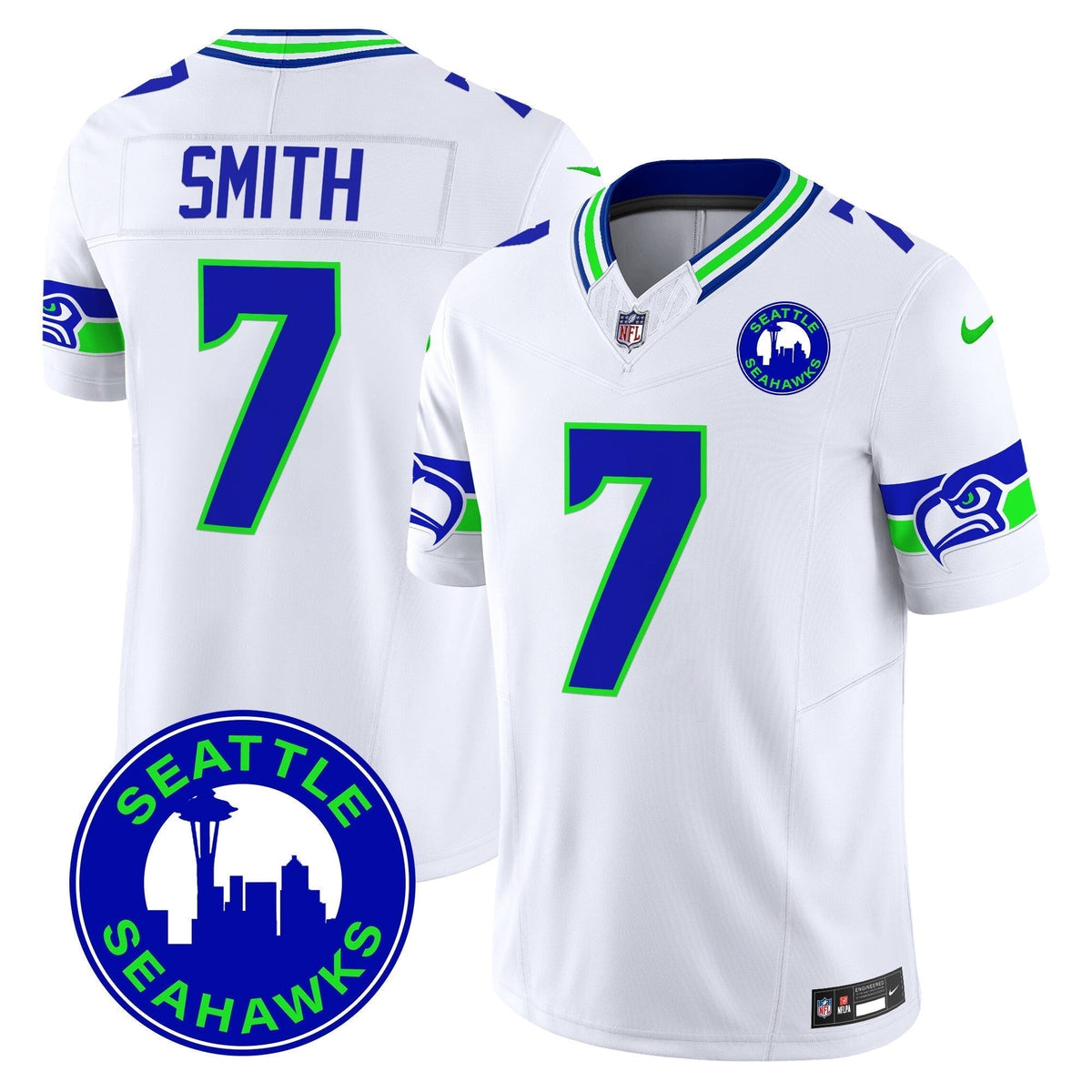 Men's Seahawks 2024 Seattle City Patch Vapor Limited Jersey - All Stitched