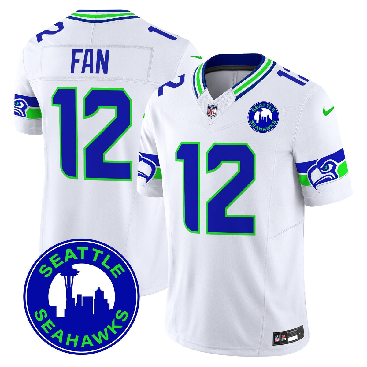 Men's Seahawks 2024 Seattle City Patch Vapor Limited Jersey - All Stitched