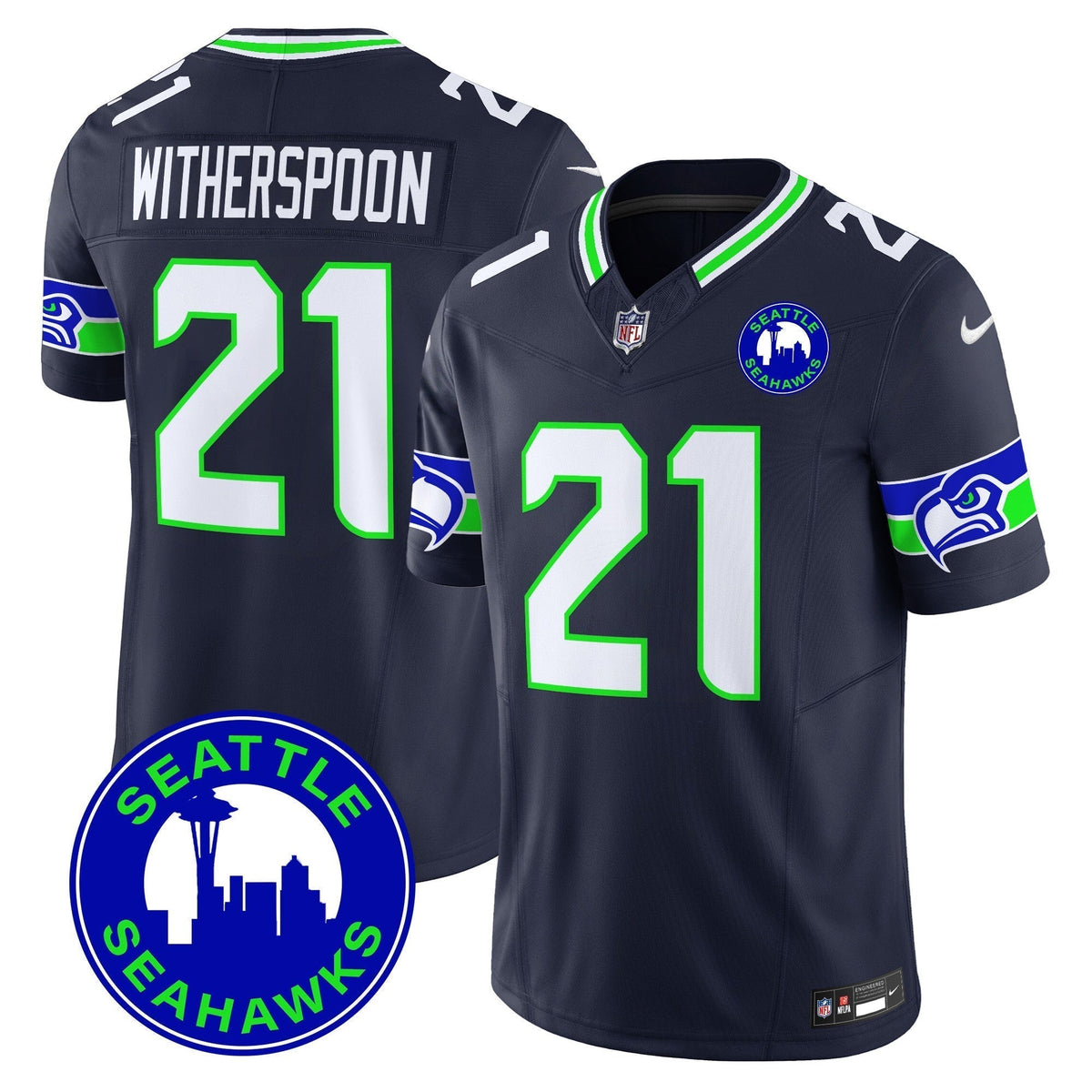 Men's Seahawks 2024 Seattle City Patch Vapor Limited Jersey - All Stitched