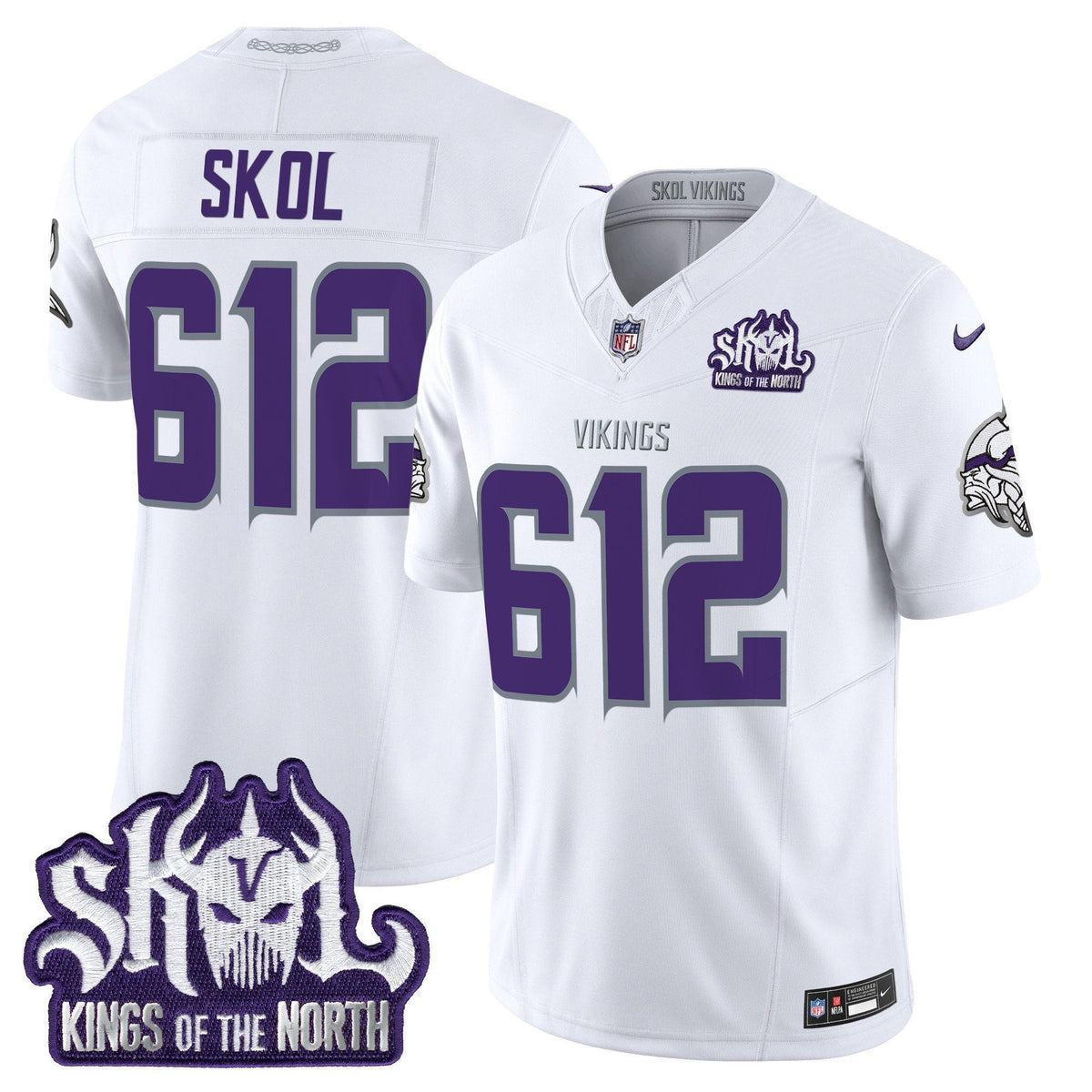 Men's Minnesota Vikings 2025 Winter Warrior Skol Patch Vapor Limited Jersey - All Stitched