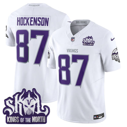 Men's Minnesota Vikings 2025 Winter Warrior Skol Patch Vapor Limited Jersey - All Stitched