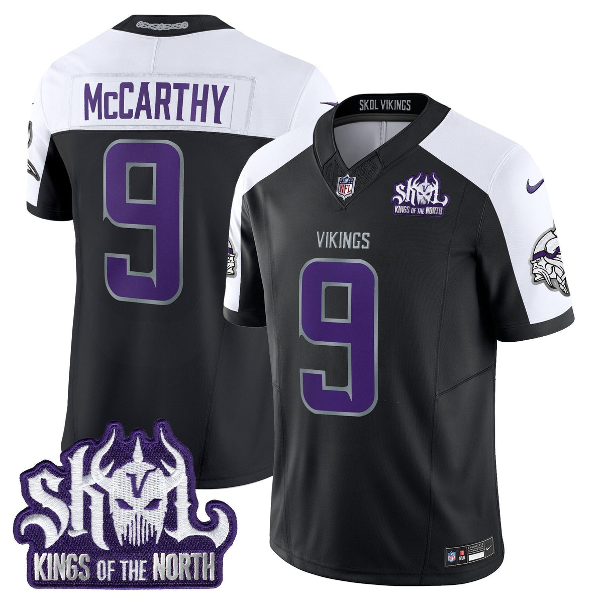 Men's Minnesota Vikings 2025 Winter Warrior Skol Patch Vapor Limited Jersey - All Stitched