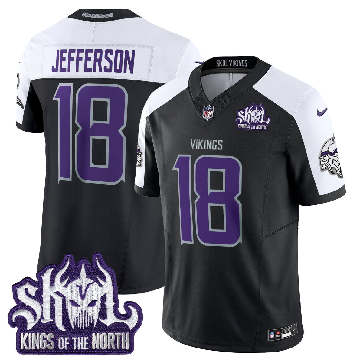 Men's Minnesota Vikings 2025 Winter Warrior Skol Patch Vapor Limited Jersey - All Stitched