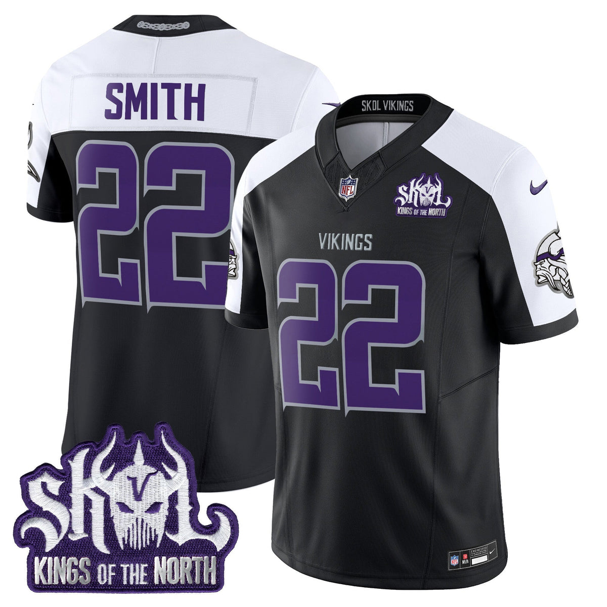 Men's Minnesota Vikings 2025 Winter Warrior Skol Patch Vapor Limited Jersey - All Stitched