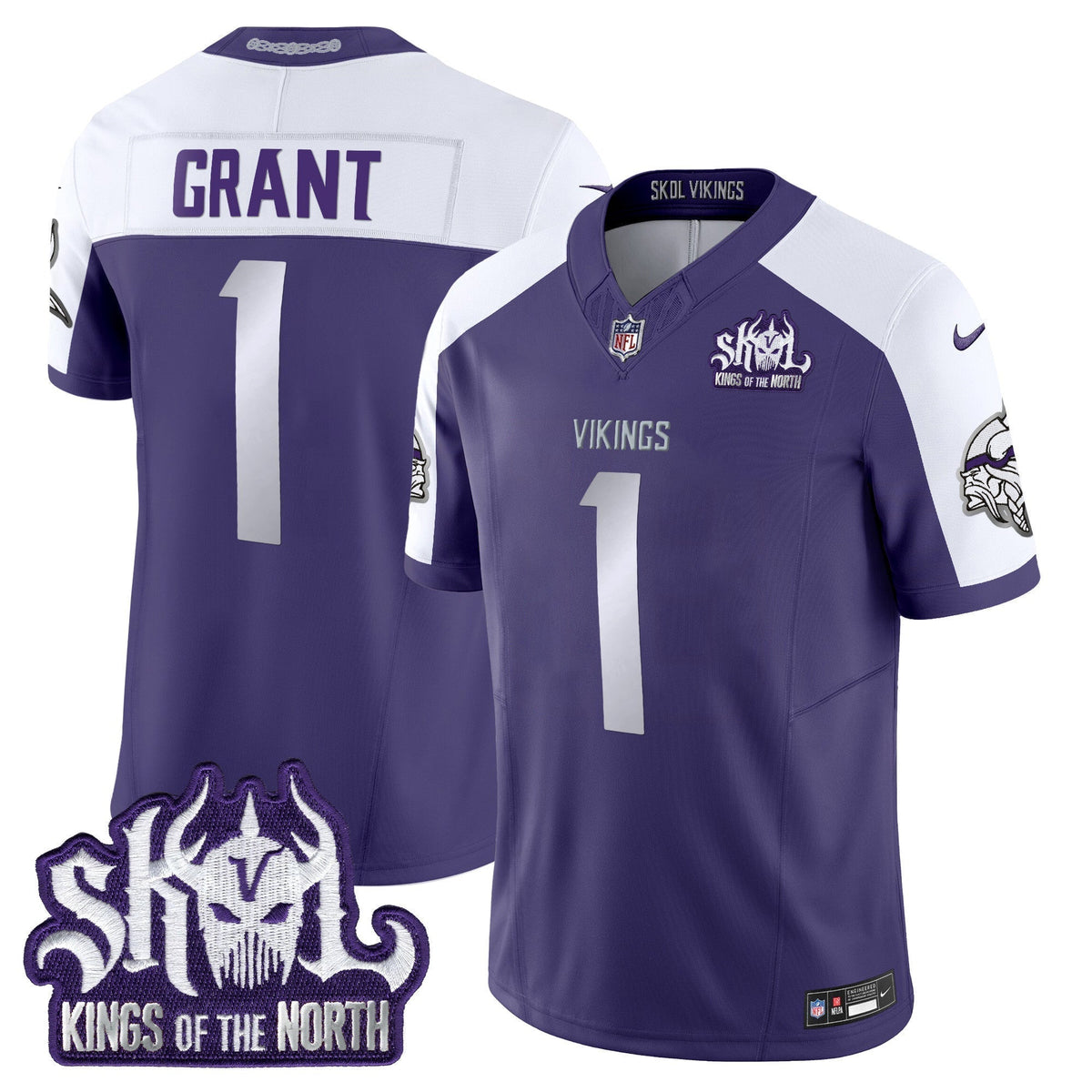 Men's Minnesota Vikings 2025 Winter Warrior Skol Patch Vapor Limited Jersey - All Stitched
