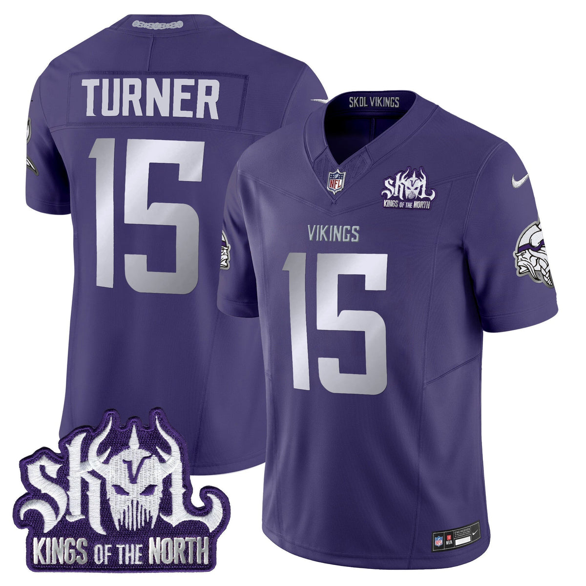 Men's Minnesota Vikings 2025 Winter Warrior Skol Patch Vapor Limited Jersey - All Stitched