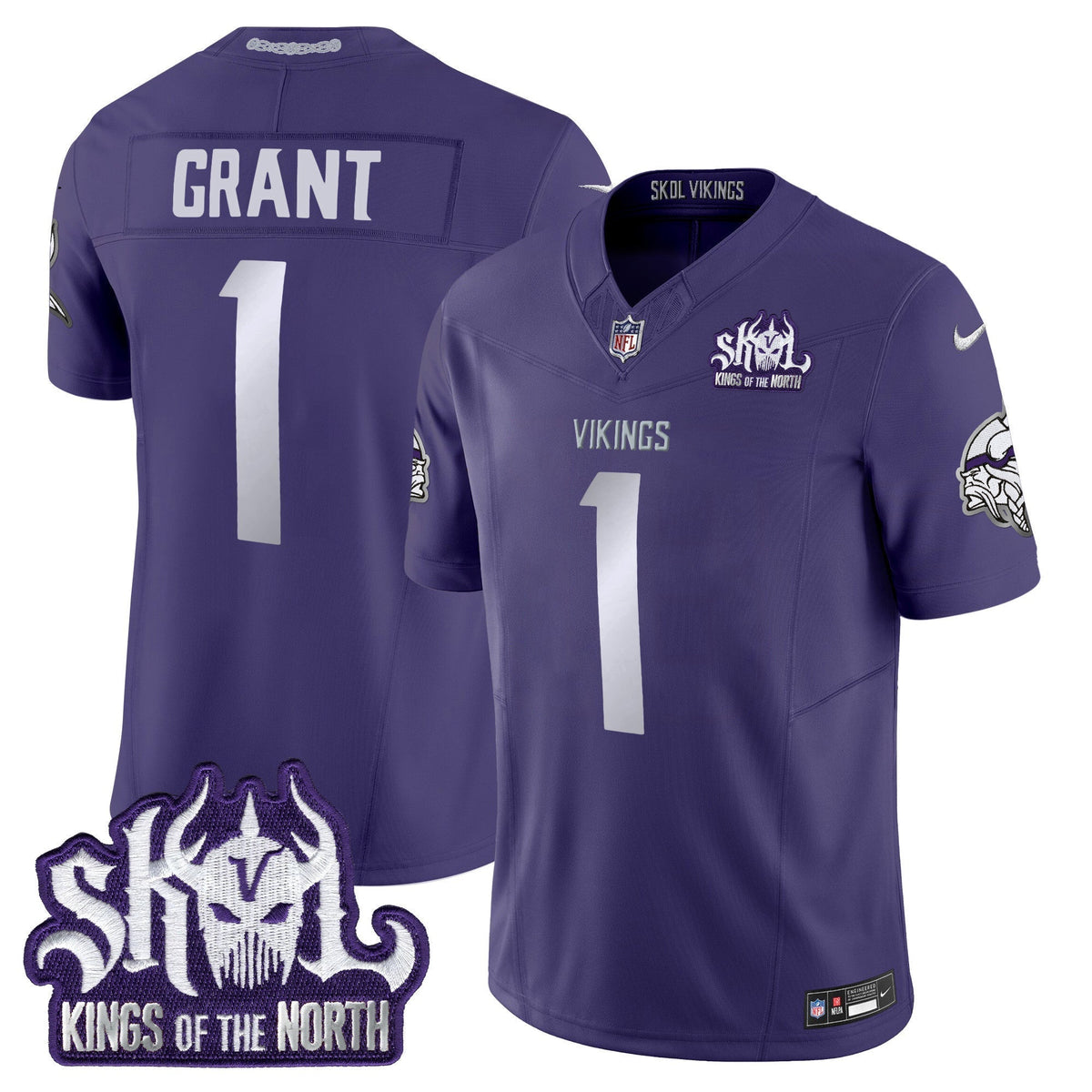 Men's Minnesota Vikings 2025 Winter Warrior Skol Patch Vapor Limited Jersey - All Stitched