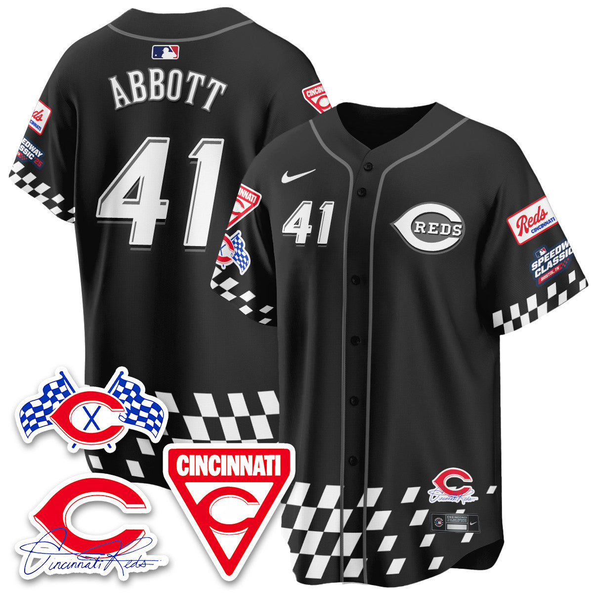 Men's Cincinnati Reds 2025 Speedway Limited Jersey V2 - All Stitched