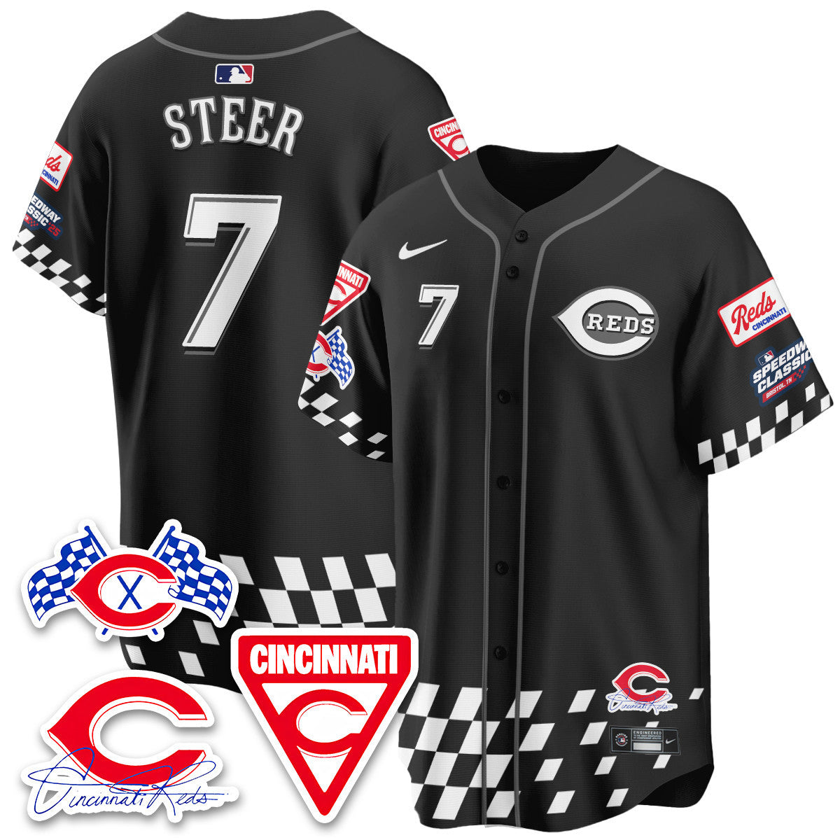 Men's Cincinnati Reds 2025 Speedway Limited Jersey V2 - All Stitched
