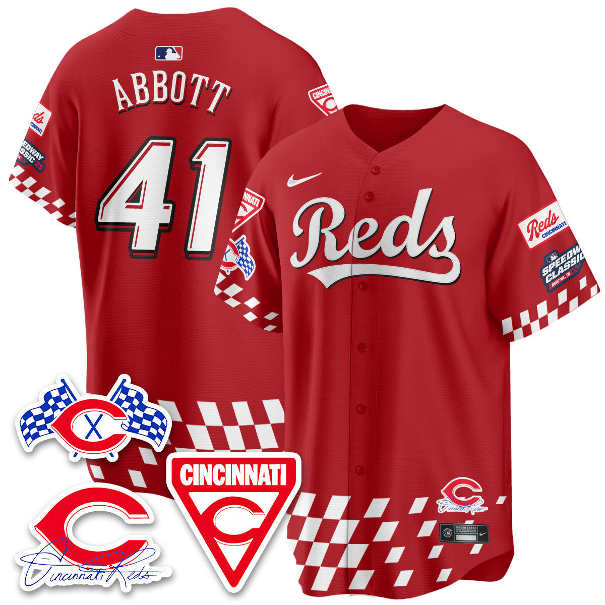 Men's Cincinnati Reds 2025 Speedway Limited Jersey V2 - All Stitched