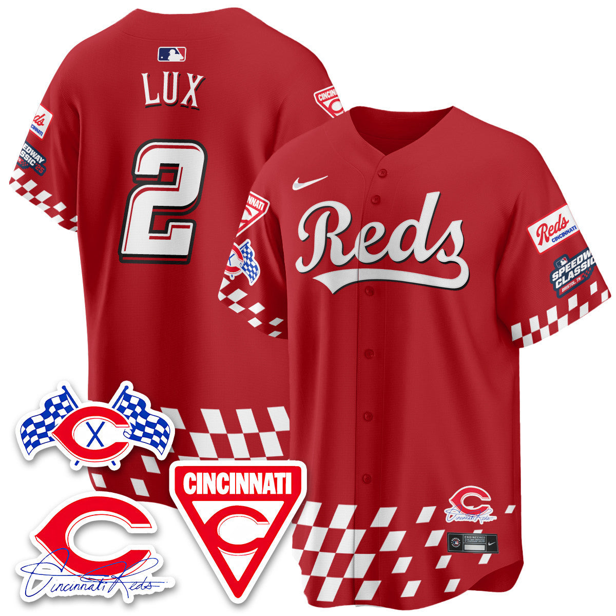 Men's Cincinnati Reds 2025 Speedway Limited Jersey V2 - All Stitched