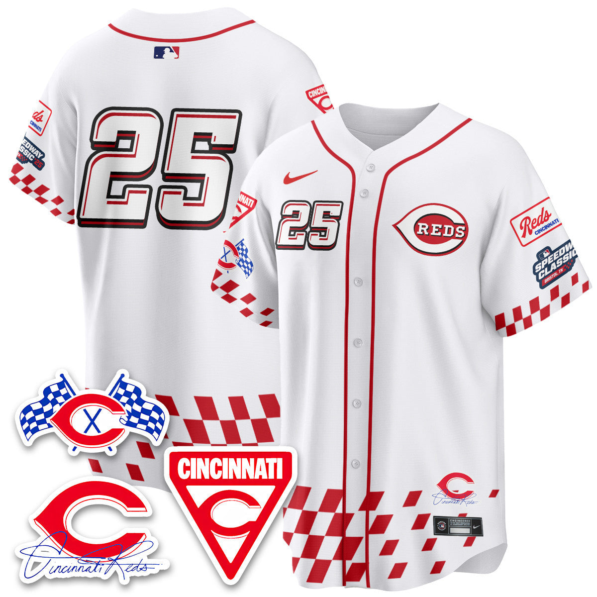 Men's Cincinnati Reds 2025 Speedway Limited Jersey V2 - All Stitched