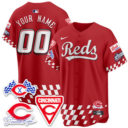 Cincinnati Reds 2025 Speedway Limited Custom Jersey V2 - All Stitched