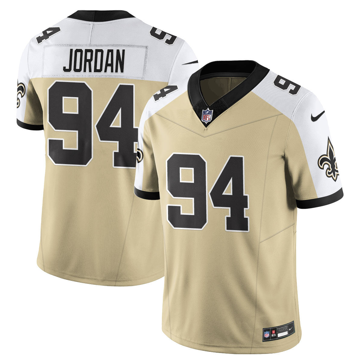 Men's New Orleans Saints Golds Alternate Patch "C" Vapor Limited Jersey - All Stitched