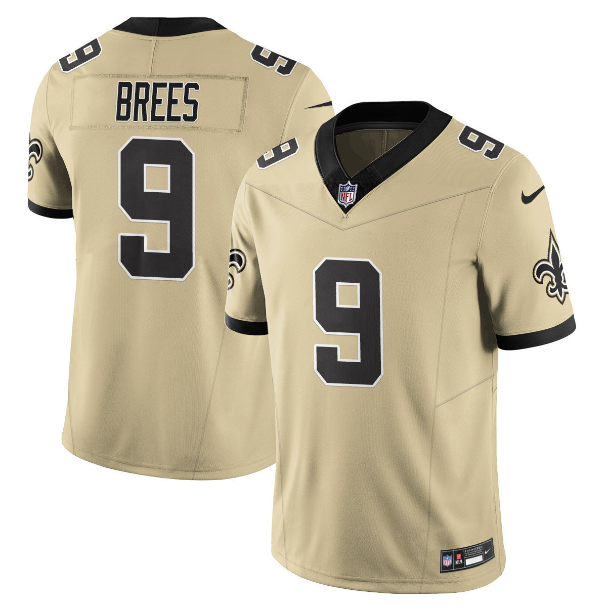 Men's New Orleans Saints Golds Alternate Patch "C" Vapor Limited Jersey - All Stitched