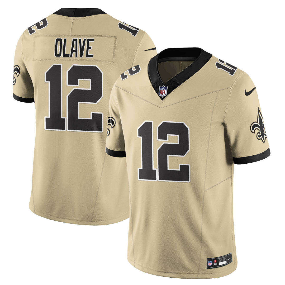Men's New Orleans Saints Golds Alternate Patch "C" Vapor Limited Jersey - All Stitched