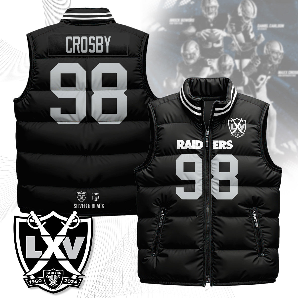 Las Vegas Raiders Unisex Puffer Vest