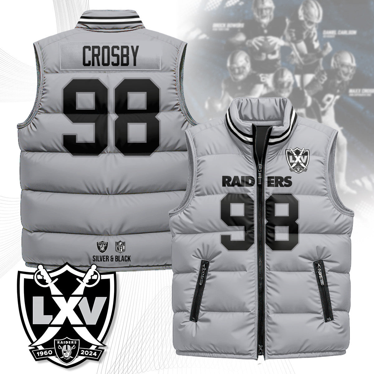 Las Vegas Raiders Unisex Puffer Vest