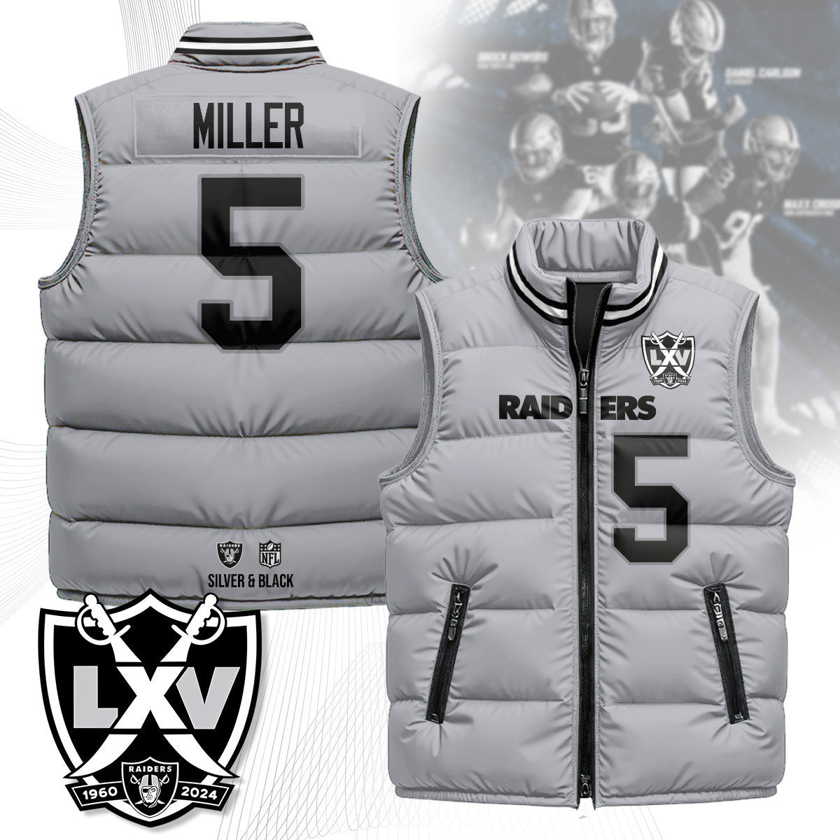 Las Vegas Raiders Unisex Puffer Vest