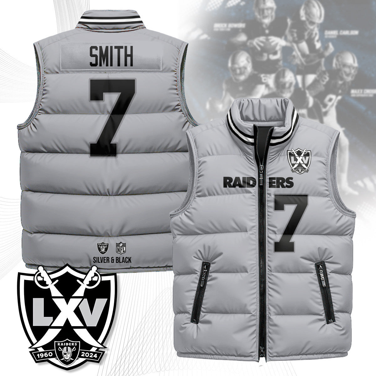 Las Vegas Raiders Unisex Puffer Vest