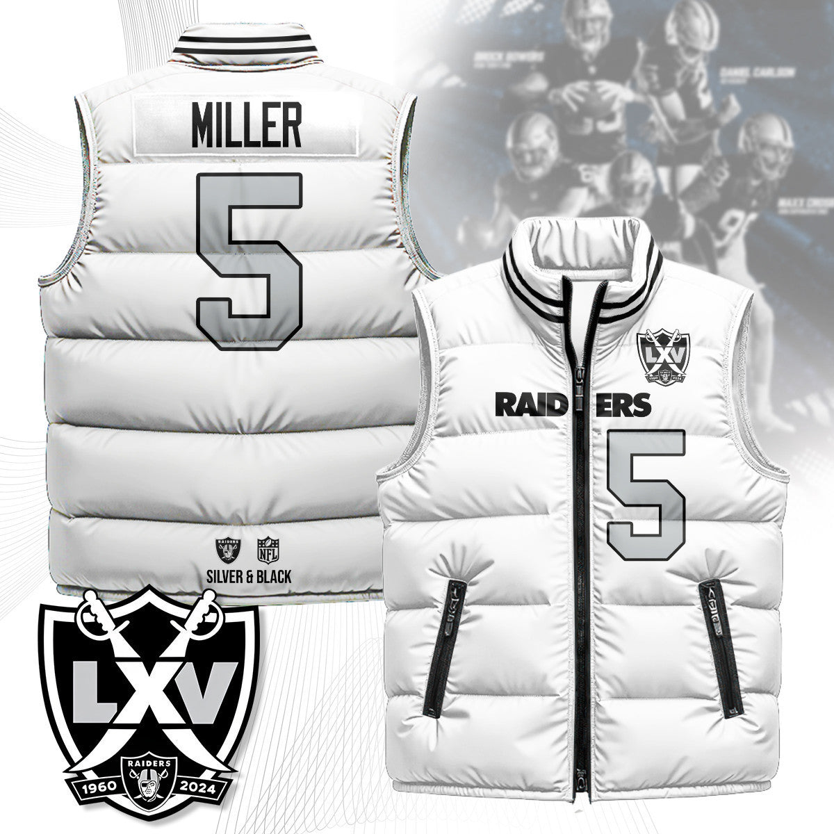 Las Vegas Raiders Unisex Puffer Vest