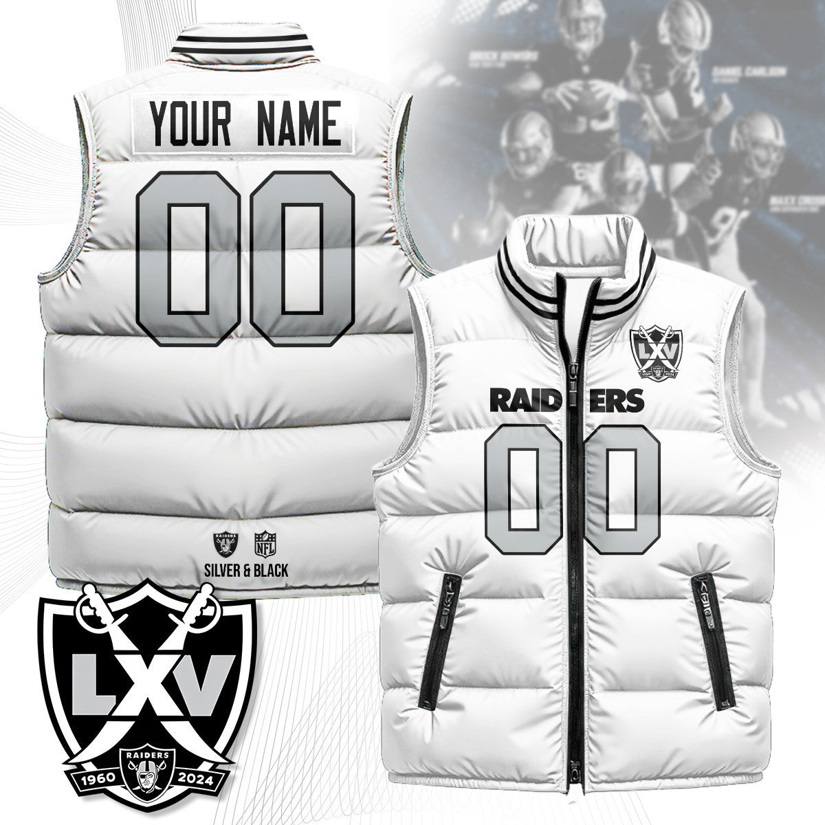 Las Vegas Raiders Unisex Puffer Vest