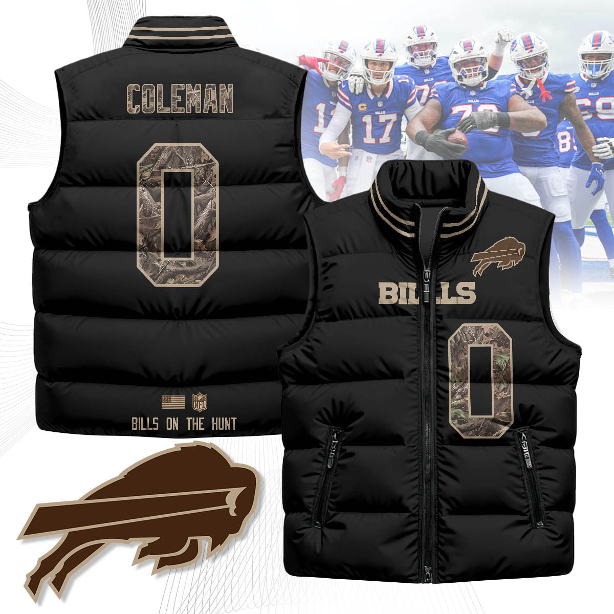 Buffalo Bills Hunting Unisex Puffer Vest
