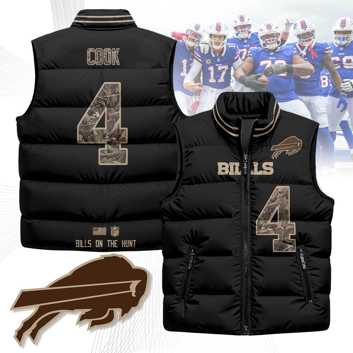 Buffalo Bills Hunting Unisex Puffer Vest