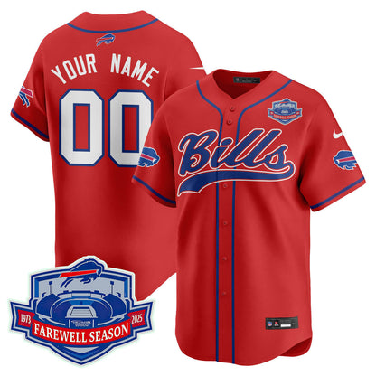 Buffalo Bills 2025 Baseball Custom Jersey All Stitched - Farewell to Highmark Stadium