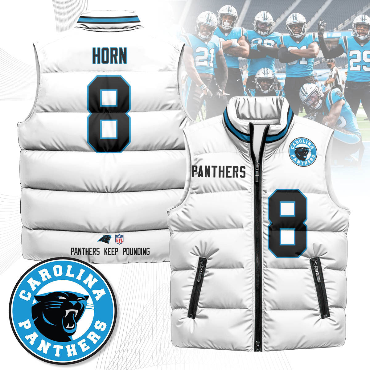 Carolina Panthers Unisex Puffer Vest