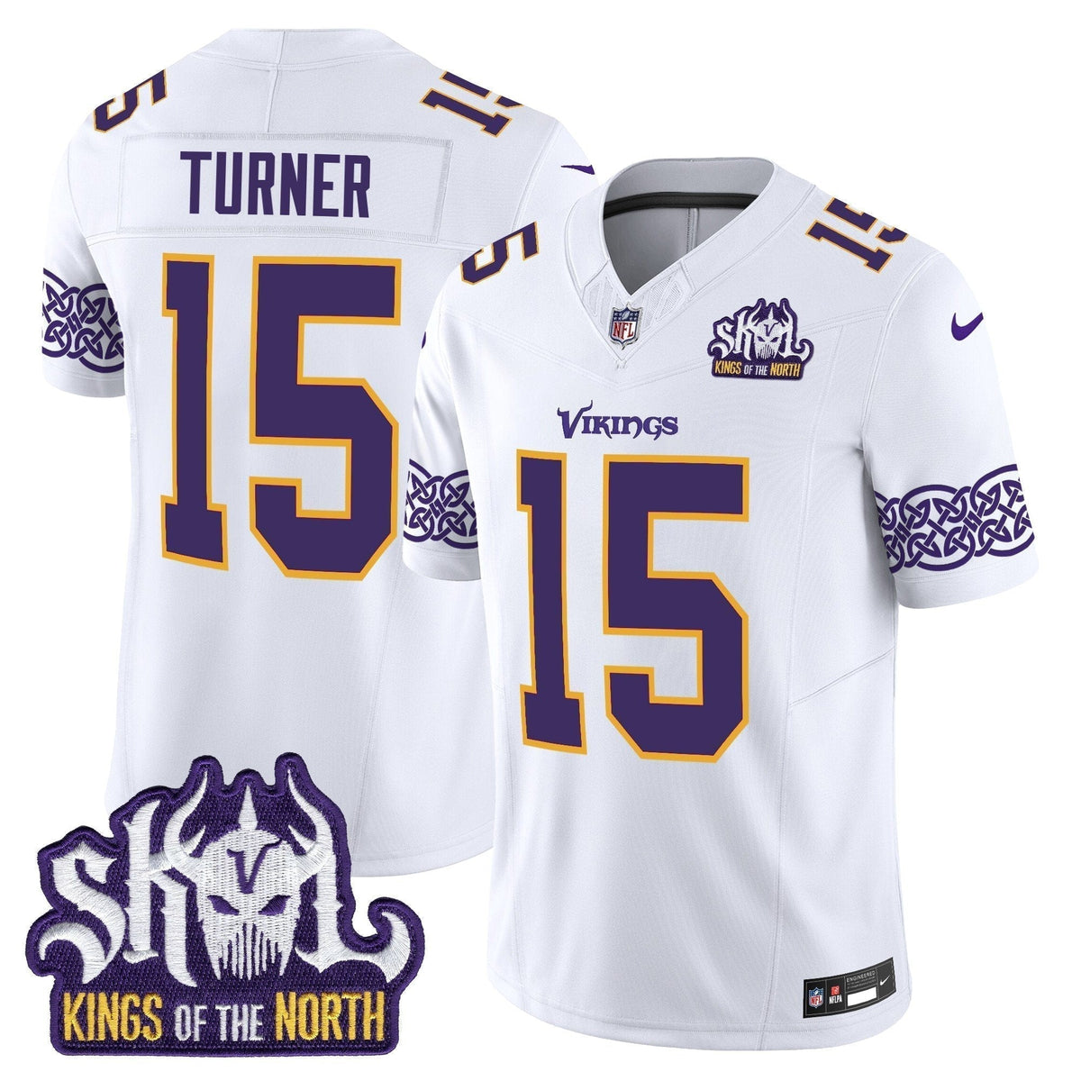 MIN King Of The North Patch Throwback Vapor Limited Jersey V2 - Stitched