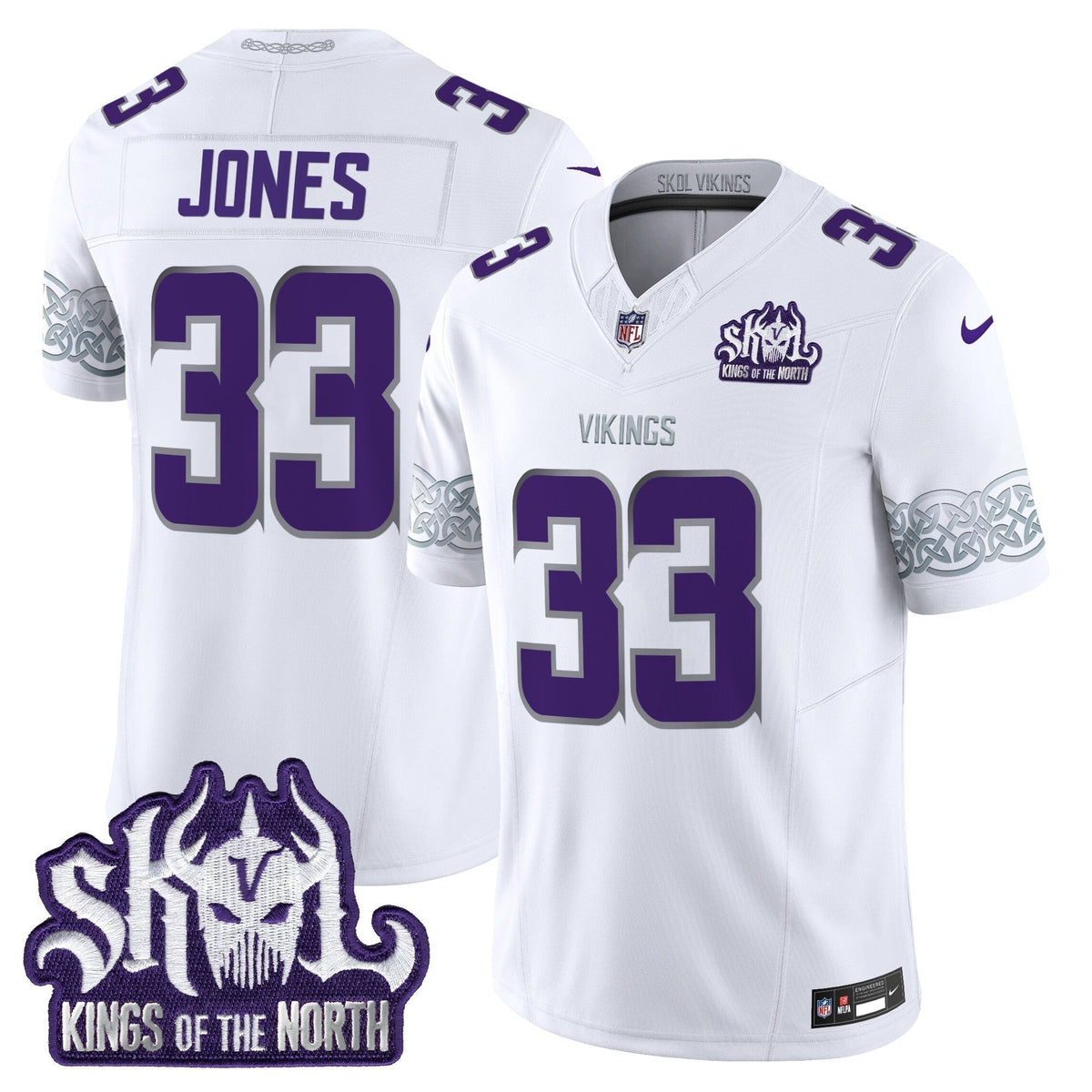 MIN King Of The North Patch Throwback Vapor Limited Jersey V2 - Stitched