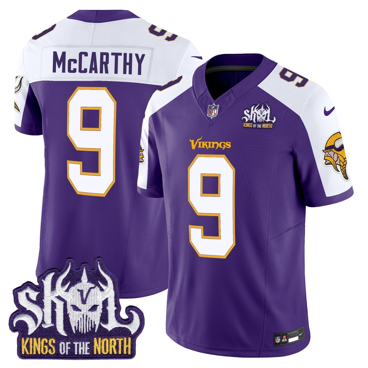 MIN King Of The North Patch Throwback Vapor Limited Jersey V2 - Stitched