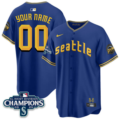 Custom Seattle Mariners 2025 AL West Division Champions Jersey - All Stitched